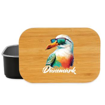 Danemark vacances mouette colorée fraîche avec des lunettes de soleil - Boîte à goûter - noir - Devant