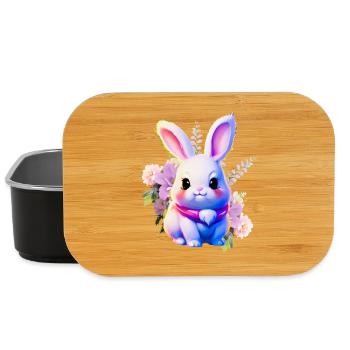 Fleurs Lapin de Pâques Lapin mignon - Boîte à goûter - noir - Devant