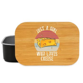 Just A Girl Who Loves Cheese Shirt Cheese Lover - Lunch Box - Schwarz - Vorne