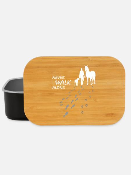 Hund Pferd Reiter - Never walk alone - gemeinsam - Lunch Box - Schwarz