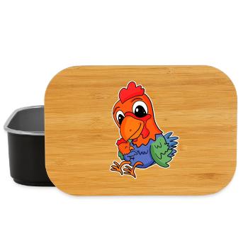 Huhn Familie - Huhn mit Baby - Huhn Motiv - Lunch Box - Schwarz - Vorne