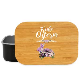 Frohe Ostern Blumen Osterhase - Lunch Box - Schwarz - Vorne