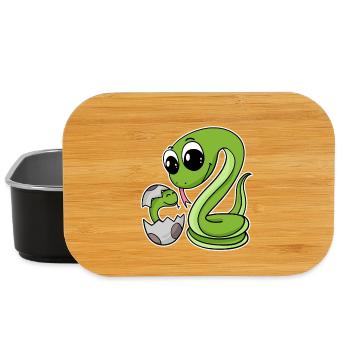 Schlange Familie - Schlange mit Baby - Schlangen - Lunch Box - Schwarz - Vorne