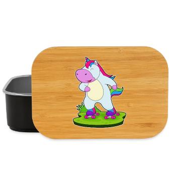 Einhorn Rollschuhfahren Rollschuhe - Lunch Box - Schwarz - Vorne