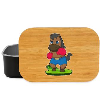 Pferd Boxer Boxhandschuhe Boxen - Lunch Box - Schwarz - Vorne