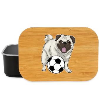 Pug Soccer Player Soccer - Boîte à goûter - noir - Devant