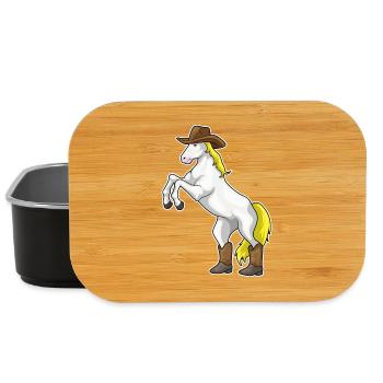 Horse Cowboy Cowboy Boots - Lunch Box - black - Front