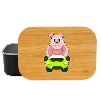 Schwein Auto - Lunch Box - Schwarz - Vorne