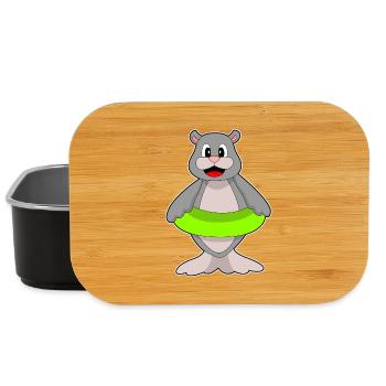 Seehund Schwimmen Schwimmring Sommer - Lunch Box - Schwarz - Vorne
