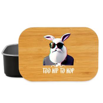 Lapin hipster cool trop branché pour hop - Boîte à goûter - noir - Devant