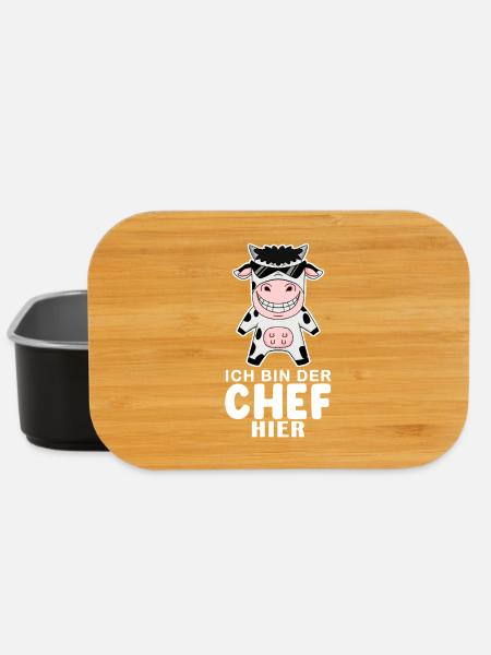 coole Kuh Chef Spruch - Lunch Box - Schwarz