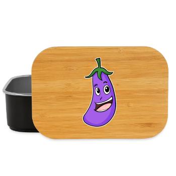 Motif aubergine - Boîte à goûter - noir - Devant