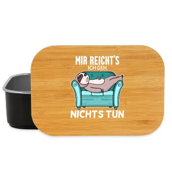 Faultier schlafen Spruch lustig Faul - Lunch Box - Schwarz - Vorne