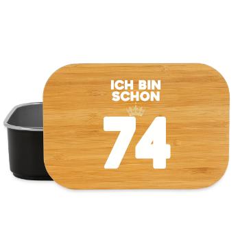 74. Geburtstag Geschenk - 74 Jahre mit Krone - Lunch Box - Schwarz - Vorne