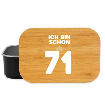 71. Geburtstag Geschenk - 71 Jahre mit Krone - Lunch Box - Schwarz - Vorne