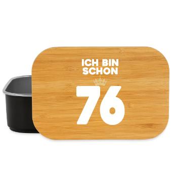 76. Geburtstag Geschenk - 76 Jahre mit Krone - Lunch Box - Schwarz - Vorne