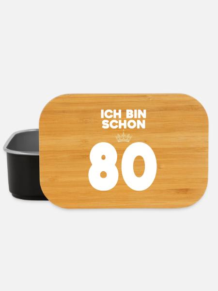 80. Geburtstag Geschenk - 80 Jahre mit Krone - Lunch Box - Schwarz