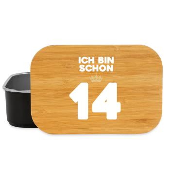 14. Geburtstag Geschenk - 14 Jahre mit Krone - Lunch Box - Schwarz - Vorne