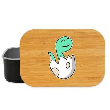 Dinosaur Egg Dino Baby Motif - Lunch Box - black - Front