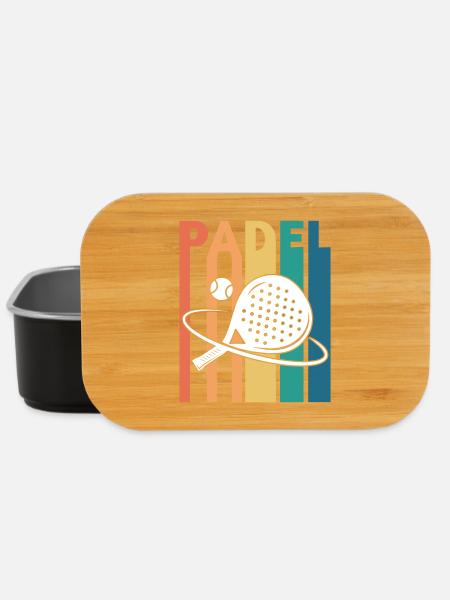 Padel Tennis Retro Vintage - Lunch Box - Schwarz