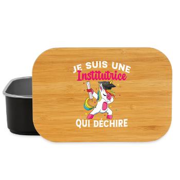 Femme Institutrice Qui Déchire Idée Enseignant - Boîte à goûter - noir - Devant