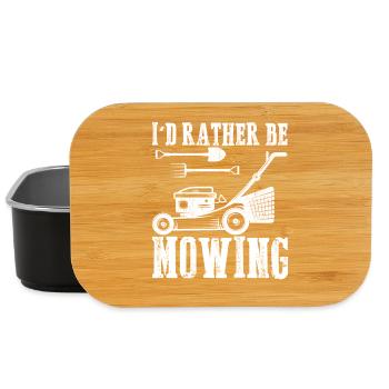 I d Rather Be Mowing Funny Mower Gift lawn mowing - Lunch Box - black - Front