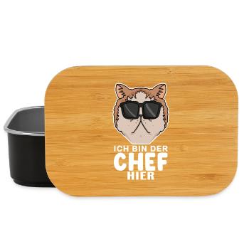 coole Katze - Exotische Kurzhaarkatze Katze - Chef - Lunch Box - Schwarz - Vorne