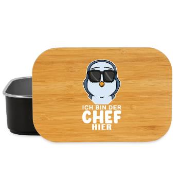 cooler Pinguin Chef Spruch - Lunch Box - Schwarz - Vorne