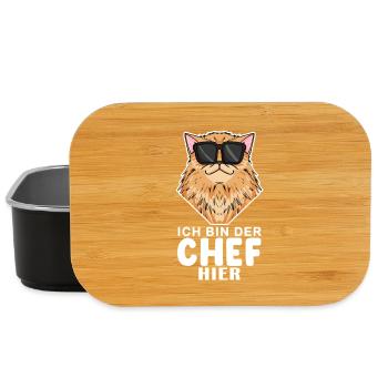coole Katze - Perserkatze Katze - Chef Spruch - Lunch Box - Schwarz - Vorne