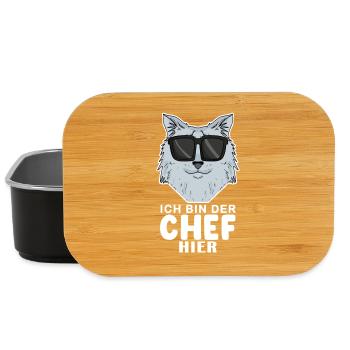 coole Katze - Sibirische Katze - Chef Spruch - Lunch Box - Schwarz - Vorne