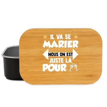 Humour EVG Cadeau Futur Marié Garçon Mariage Team - Boîte à goûter - noir - Devant