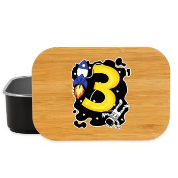 3 Birthday Boy Astronaut - Three Years - Lunch Box - black - Front