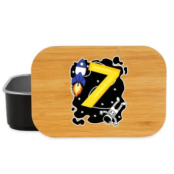 7 Birthday Boy Astronaut - seven years - Lunch Box - black - Front