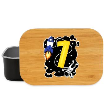 1 Birthday Boy Son Astronaut - Lunch Box - black - Front