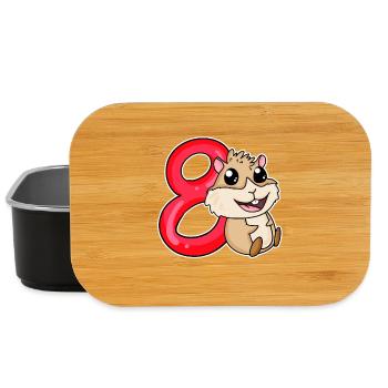 8 Birthday 8 years old with animal motif - eight - Lunch Box - black - Front
