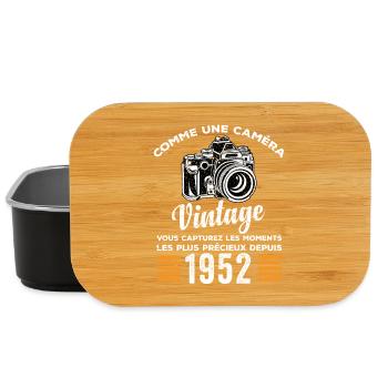 Caméra vintage 1952 cadeau anniversaire humour - Boîte à goûter - noir - Devant