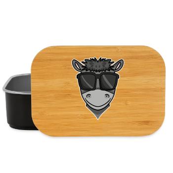 Cool donkey with sunglasses - Lunch Box - black - Front