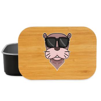 Lion de mer cool avec des lunettes de soleil - Boîte à goûter - noir - Devant