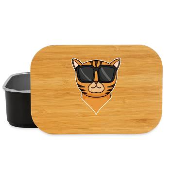 coole Katze mit Sonnenbrille - Lunch Box - Schwarz - Vorne