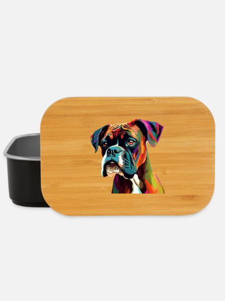Boxer Hund Bunt - Lunch Box - Schwarz