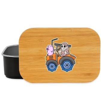 Traktor Trecker Niedliche Tiere - Lunch Box - Schwarz - Vorne