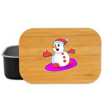 Snowman Christmas Snowboard - Lunch Box - black - Front