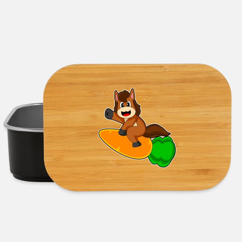 Pferd Karotte Rakete - Lunch Box - Schwarz