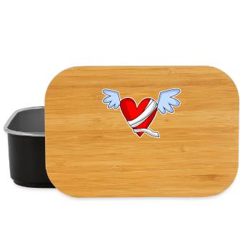 Coeur Ange Ailes d’Ange - Boîte à goûter - noir - Devant