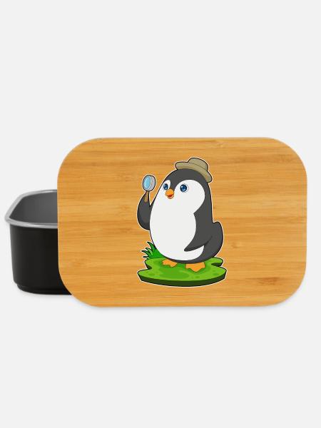 Pingouin Détective Magnifier - Boîte à goûter - noir