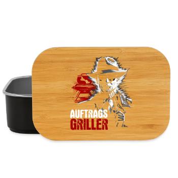 Auftragsgriller Grillmeister BBQ Grillen Geschenk - Lunch Box - Schwarz - Vorne