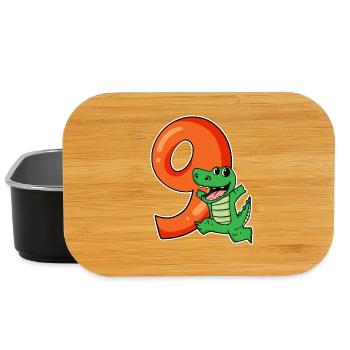 9 Anniversaire 9 ans avec motif animal - neuf - Boîte à goûter - noir - Devant