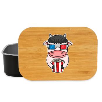 Popcorn Kino Kuh Filme Film Filmabend - Lunch Box - Schwarz - Vorne