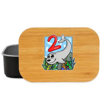 2 anniversaire 2 ans avec motif animal - deux - Boîte à goûter - noir - Devant