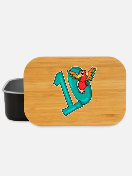 10 ans 10 ans avec motif animal - dix - Boîte à goûter - noir